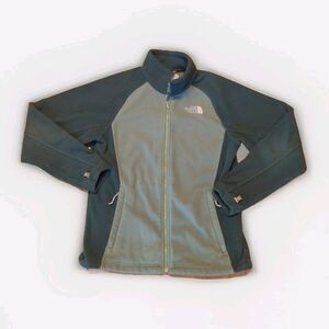 The North Face Fleece Jacket Womens Medium Green Full Zip Winter Outdoor